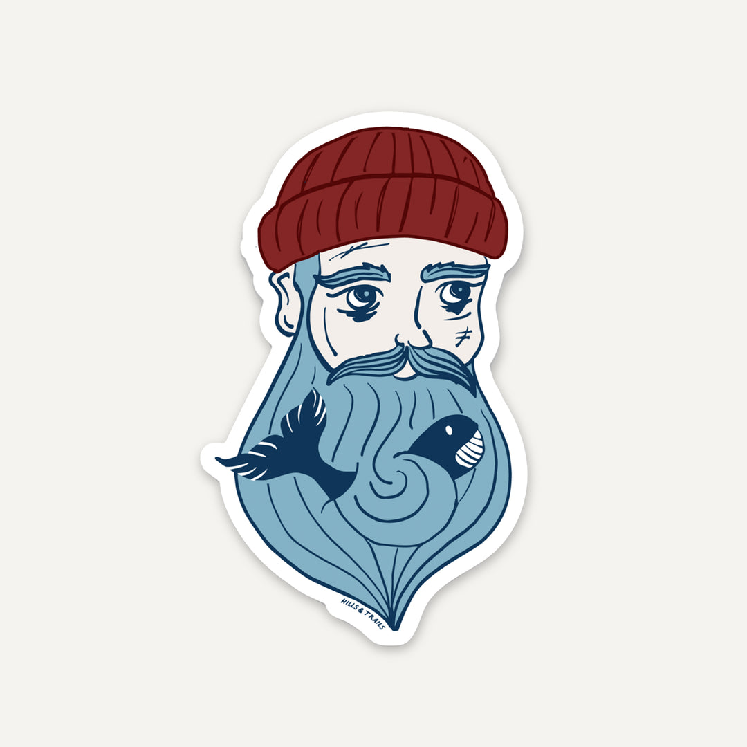 Whale Beard Sticker