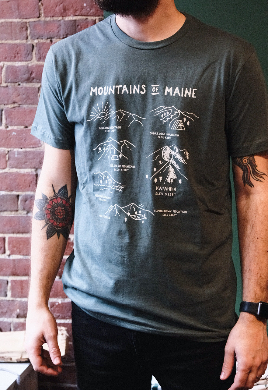 Mountains of Maine Unisex Tshirt - Forest