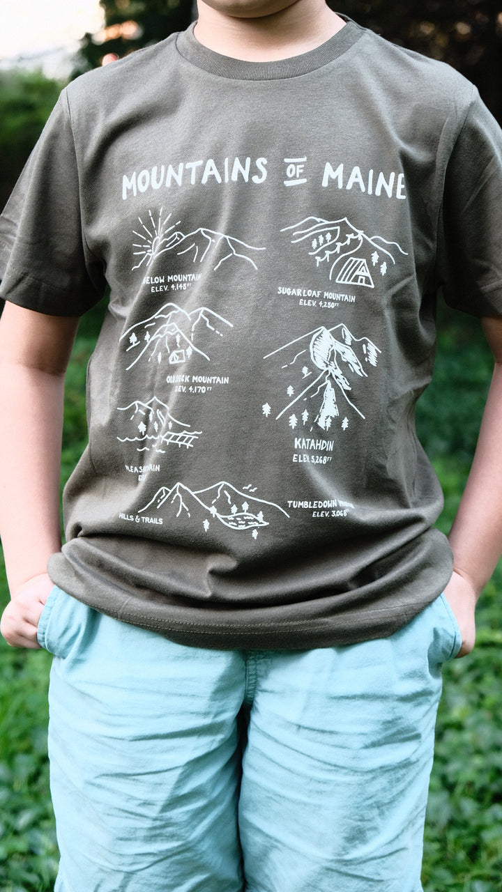 Mountains of Maine Kids Tshirt - Forest