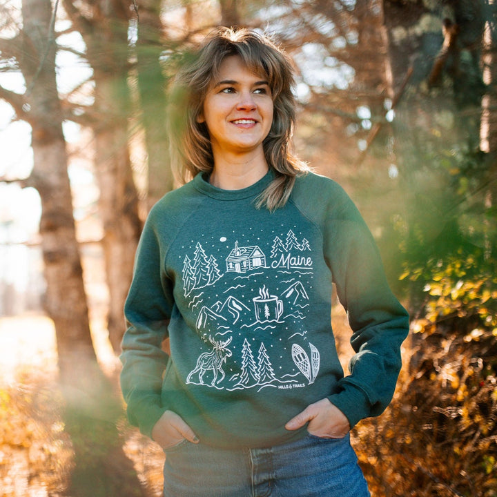 A Very Maine Winter Crew Neck - Forest