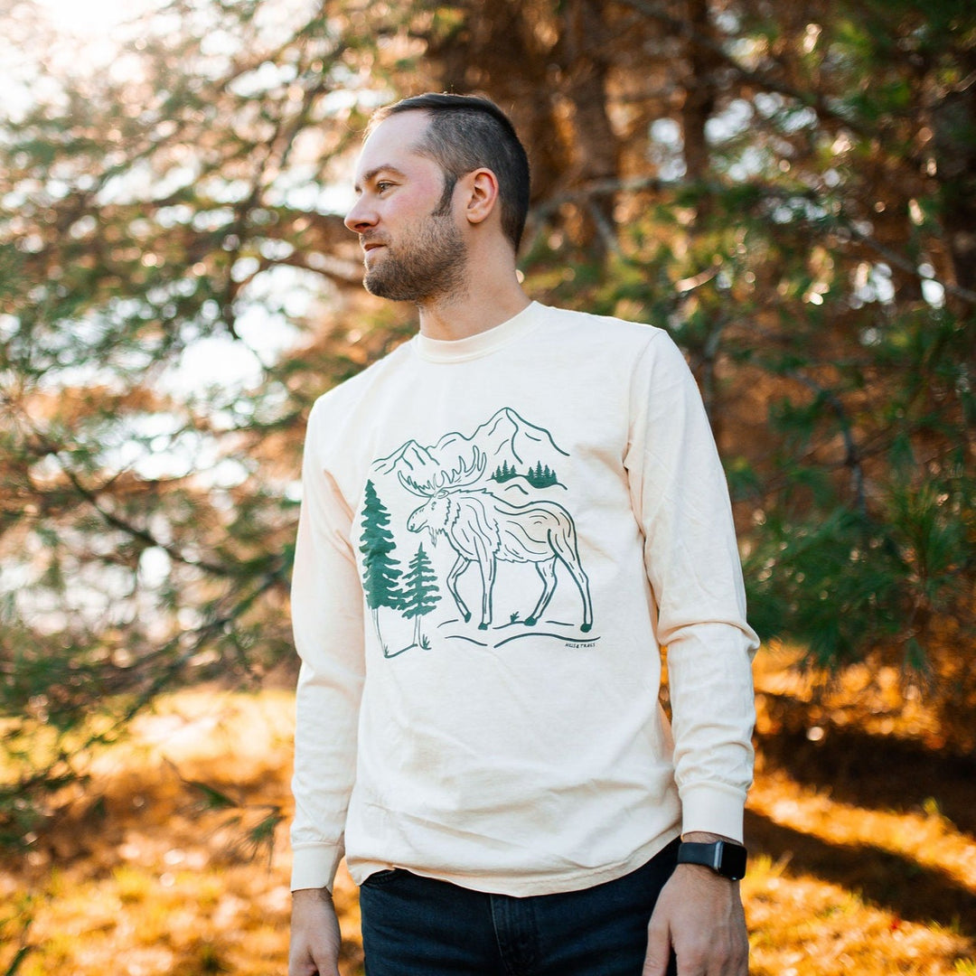 Maine Moose Long Sleeve Tshirt