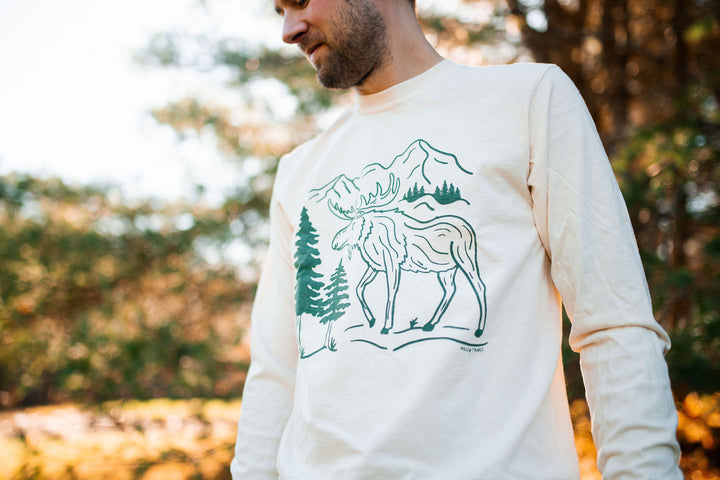 Maine Moose Long Sleeve Tshirt