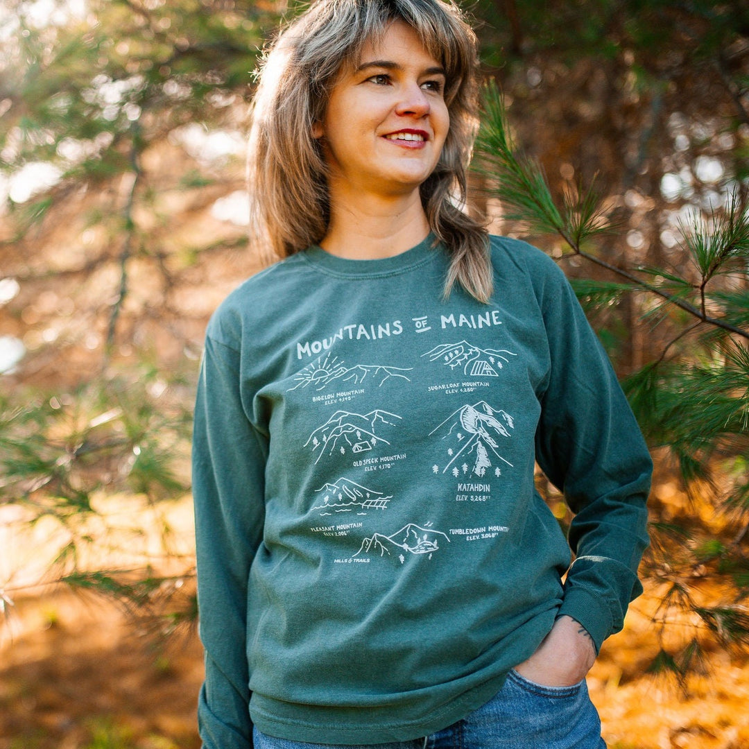 Mountains of Maine Long Sleeve Tshirt