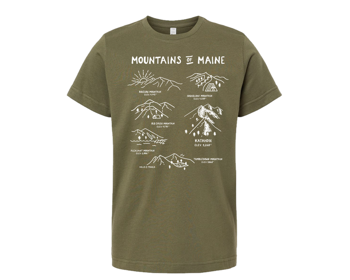 Mountains of Maine Kids Tshirt - Forest